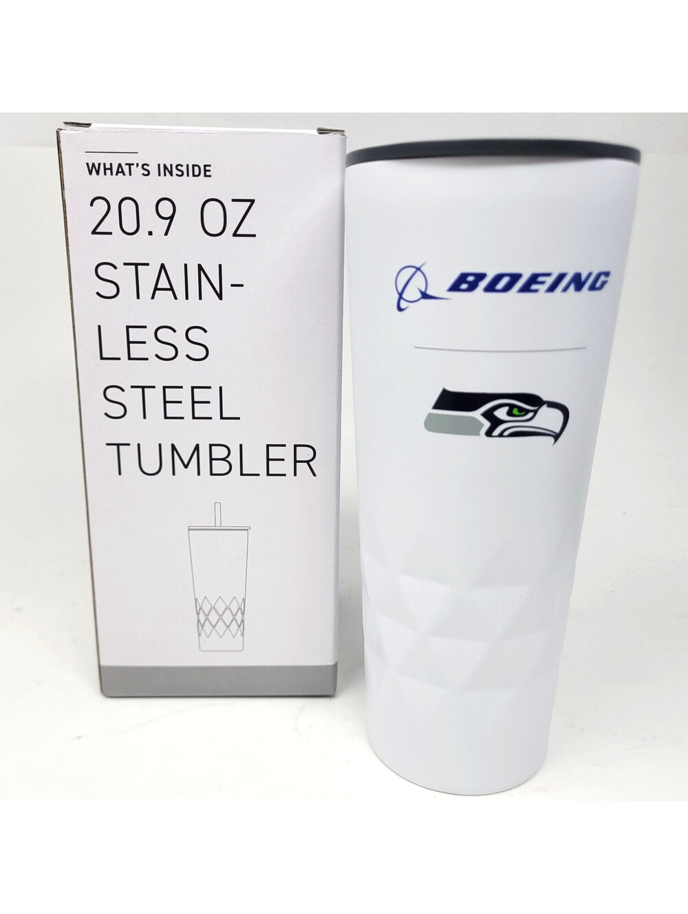 Boeing Seattle Seahawks 20.9oz Stainless Steel Tumbler Insulated Straw Cup White